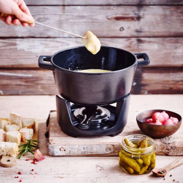 Alva Nori Cast Iron 8-Piece Fondue Set - 2 Qt.