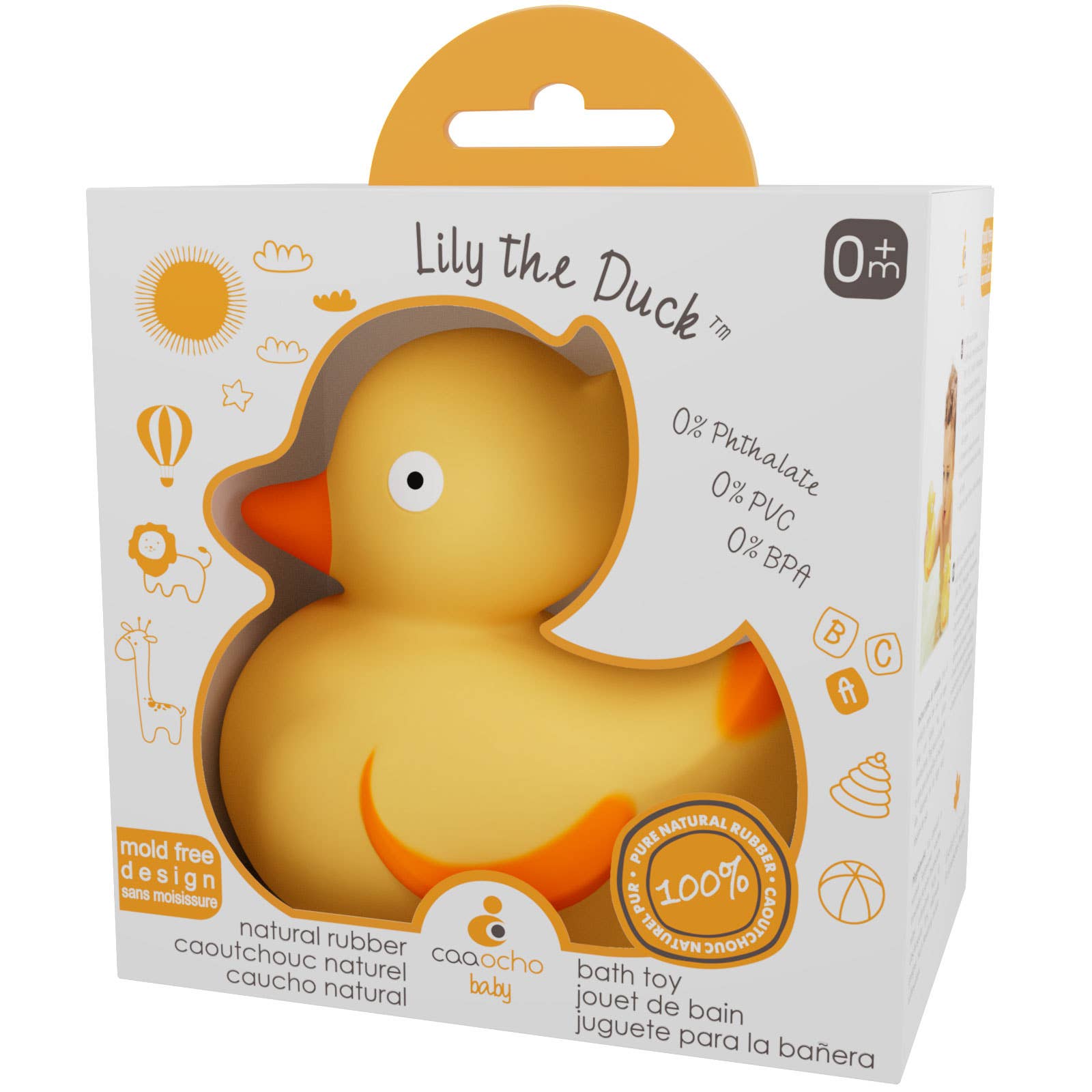 CaaOcho Bath Toy Hole Free - 100% Pure Natural Rubber