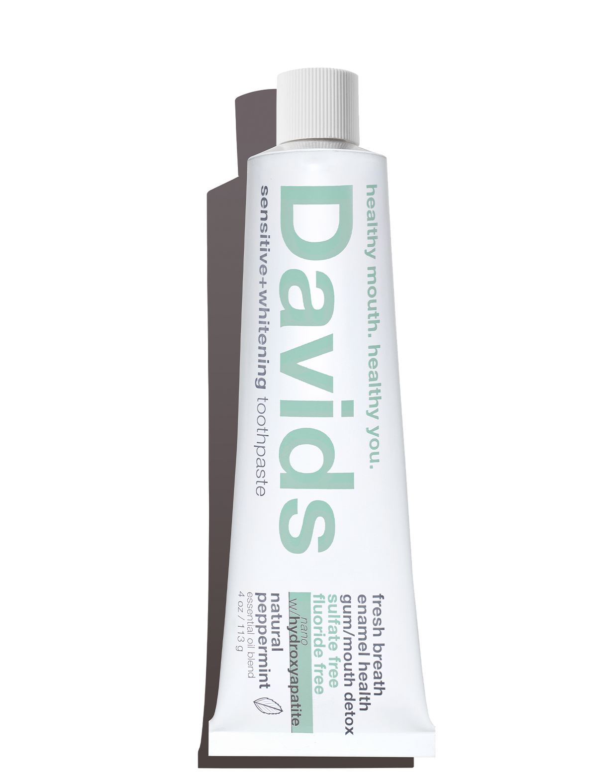Davids Natural Toothpaste Davids sensitive+whitening nano-hydroxyapatite premium toothpaste / peppermint / 4 oz