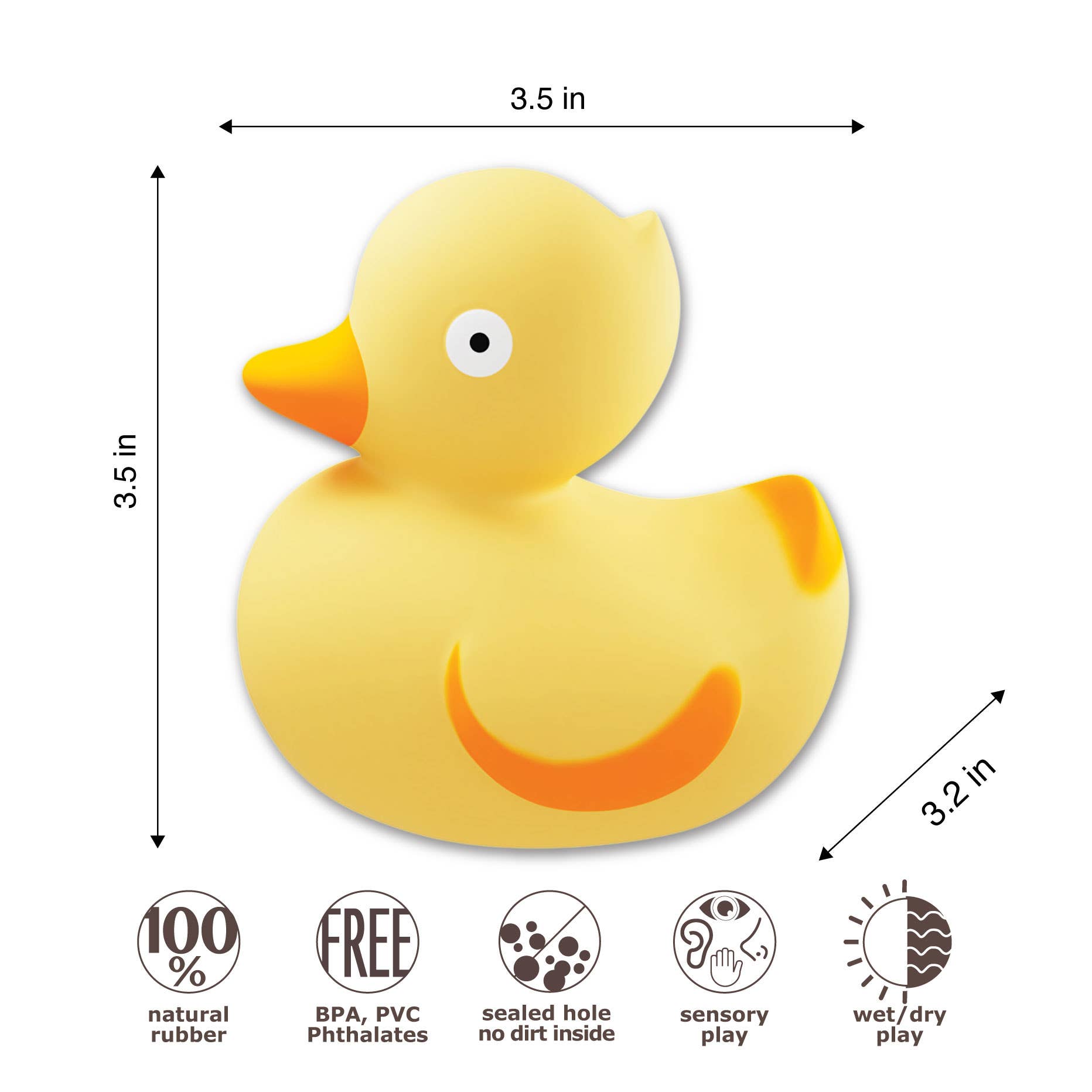 CaaOcho Bath Toy Hole Free - 100% Pure Natural Rubber