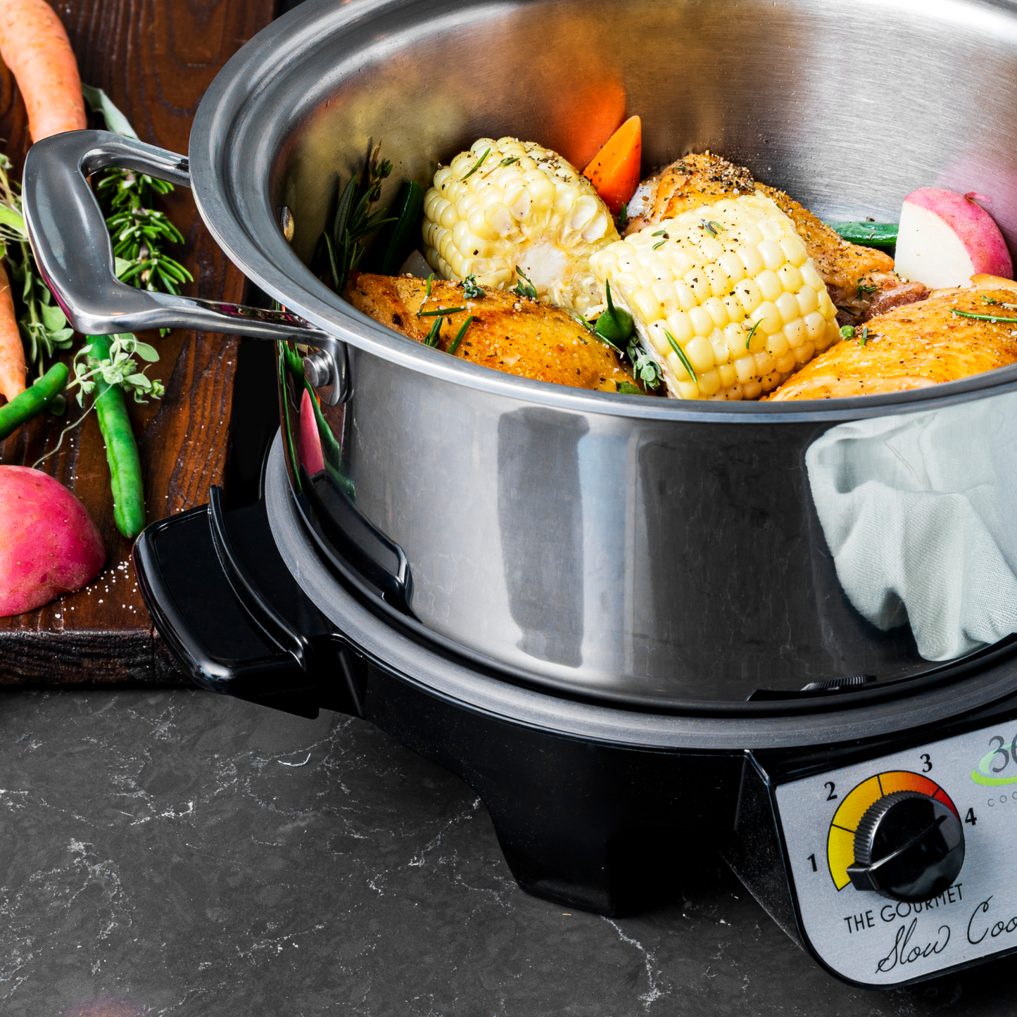 360 Cookware 4 Quart Slow Cooker Set by 360 — view 3