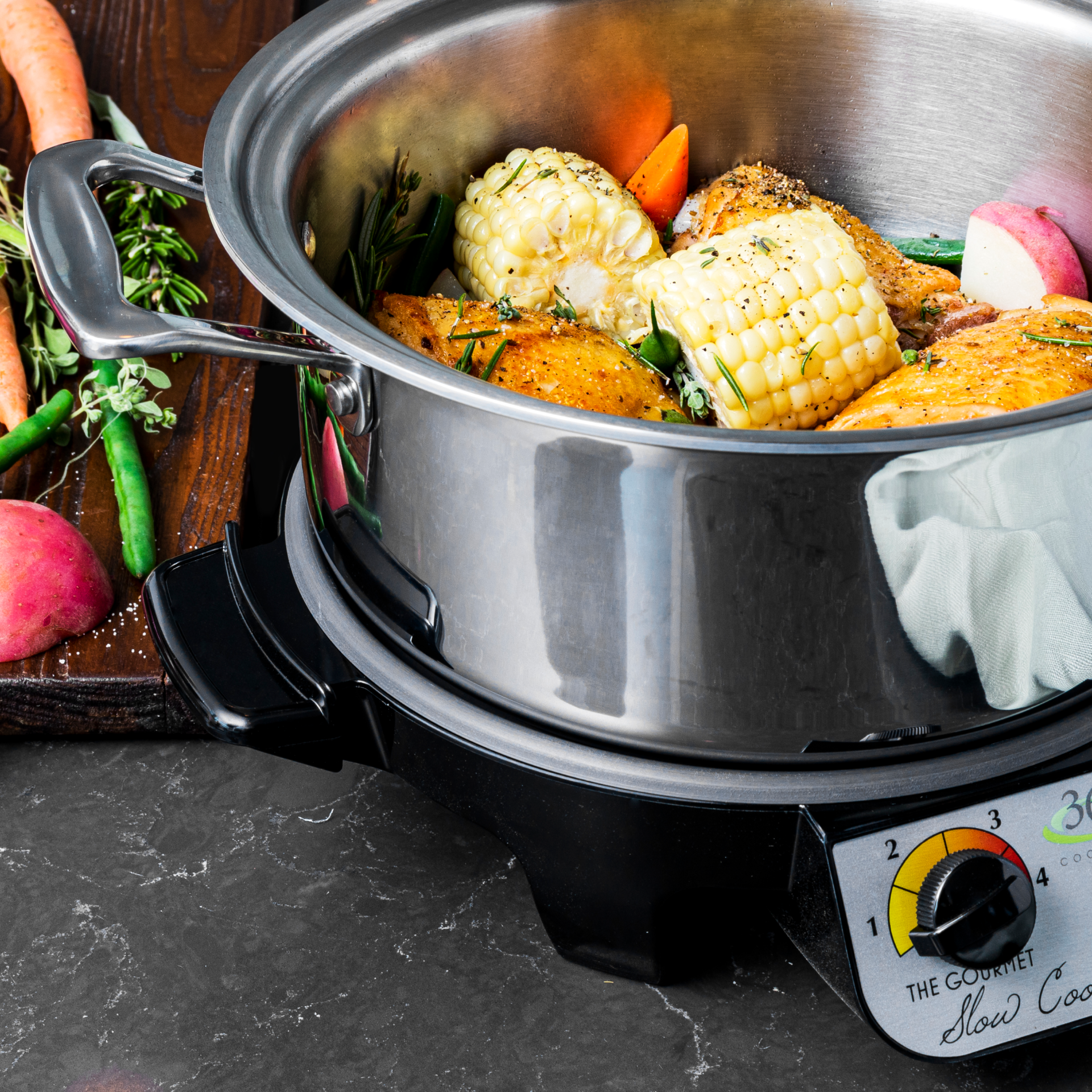 360 Cookware 4 Quart Slow Cooker Set by 360 — view 3