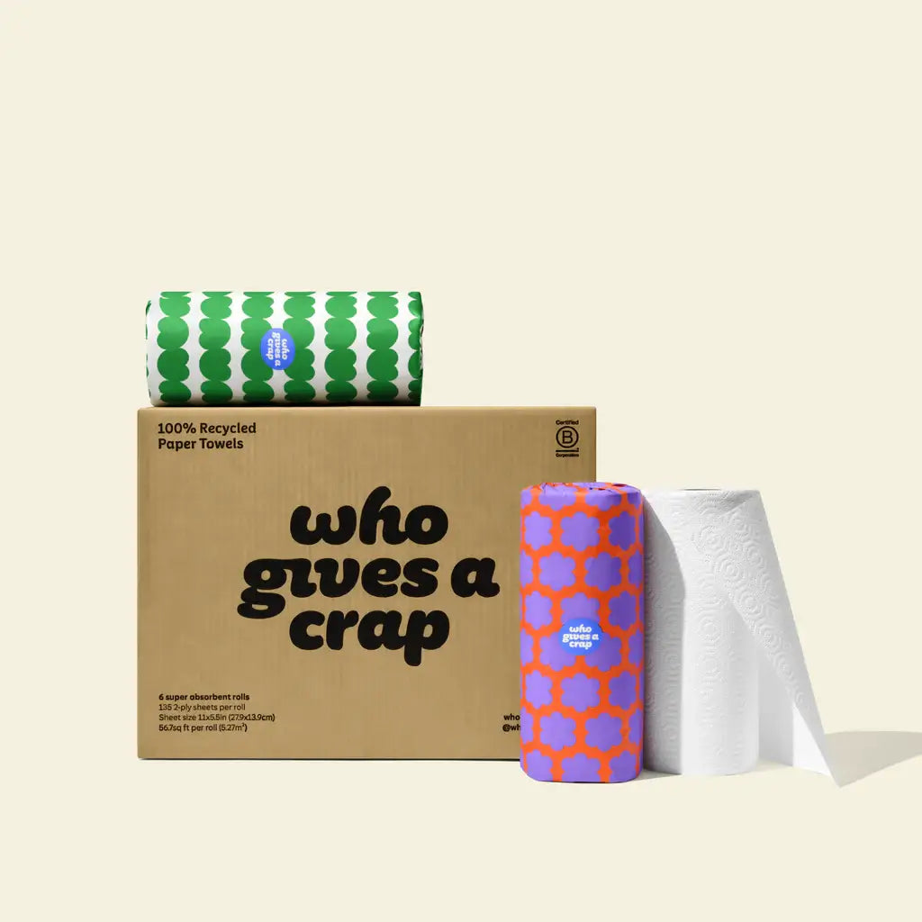 Who Gives a Crap 100% Recycled Paper Towels - 6 Rolls