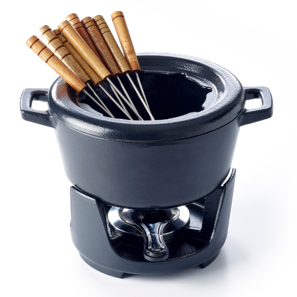 Alva Nori Cast Iron 8-Piece Fondue Set - 2 Qt.
