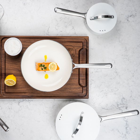 Alva Mobi 8-Piece Ceramic Cookware Set | Cannoli Cream