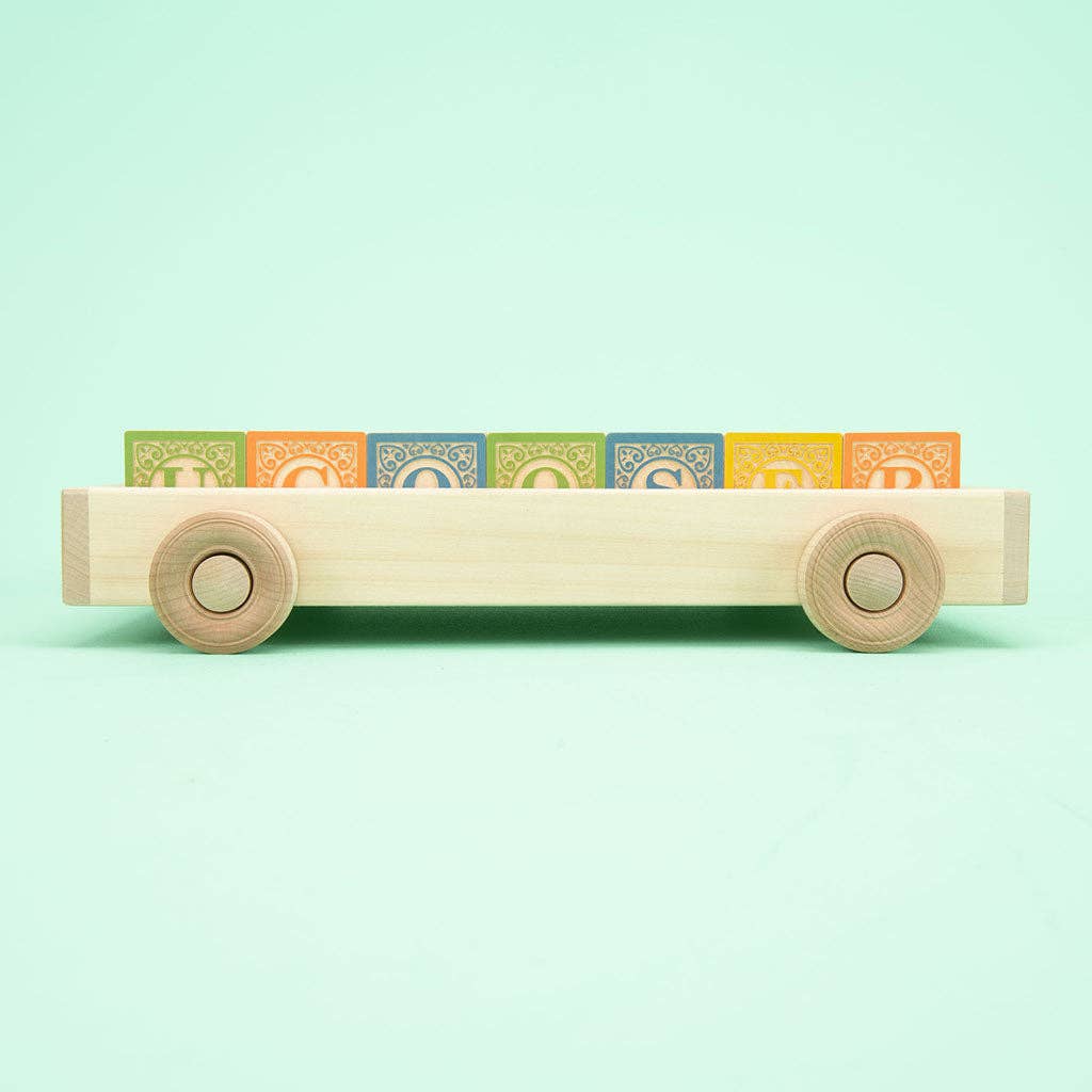 Uncle Goose Classic ABC Blocks with Wagon — view 2