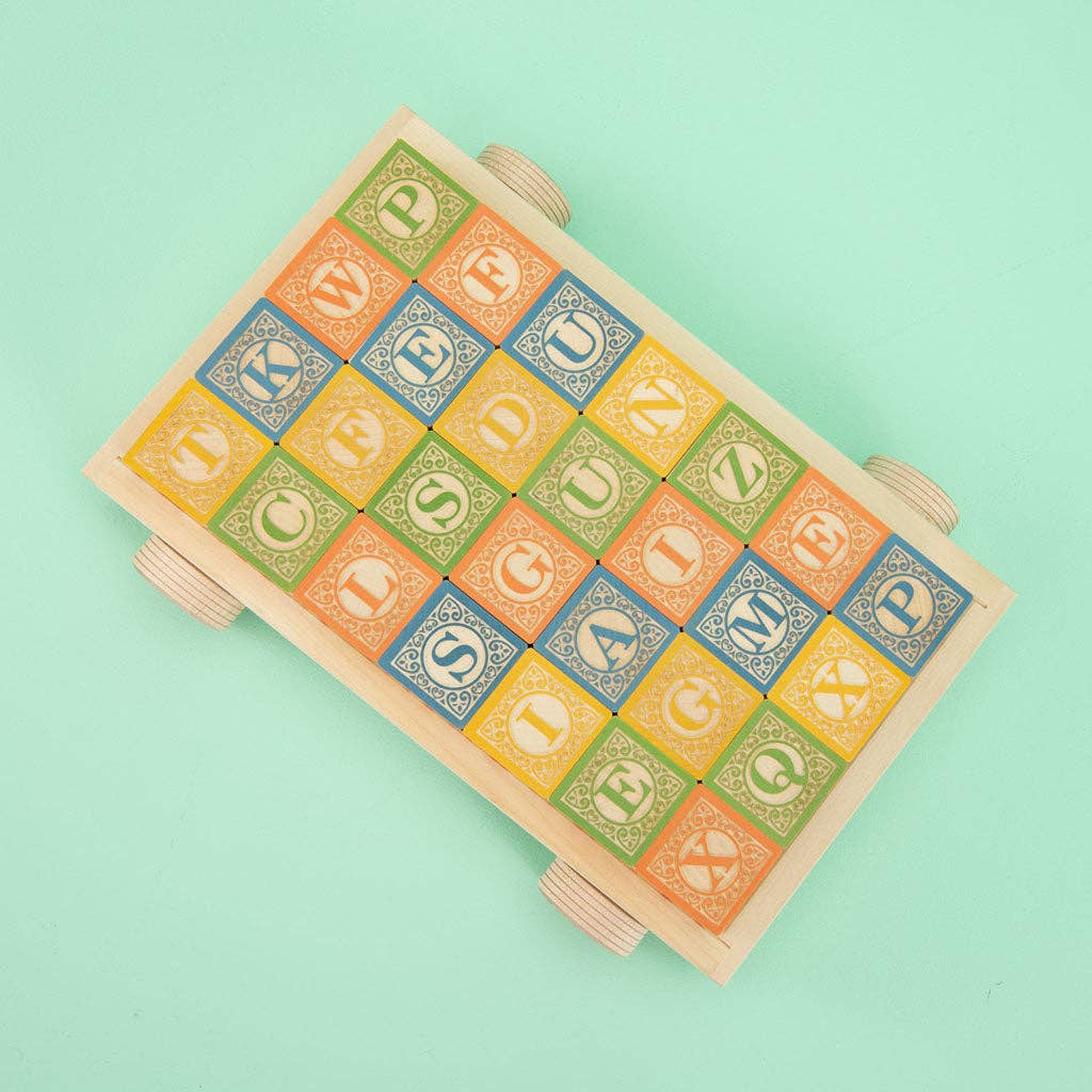 Uncle Goose Classic ABC Blocks with Wagon — view 3