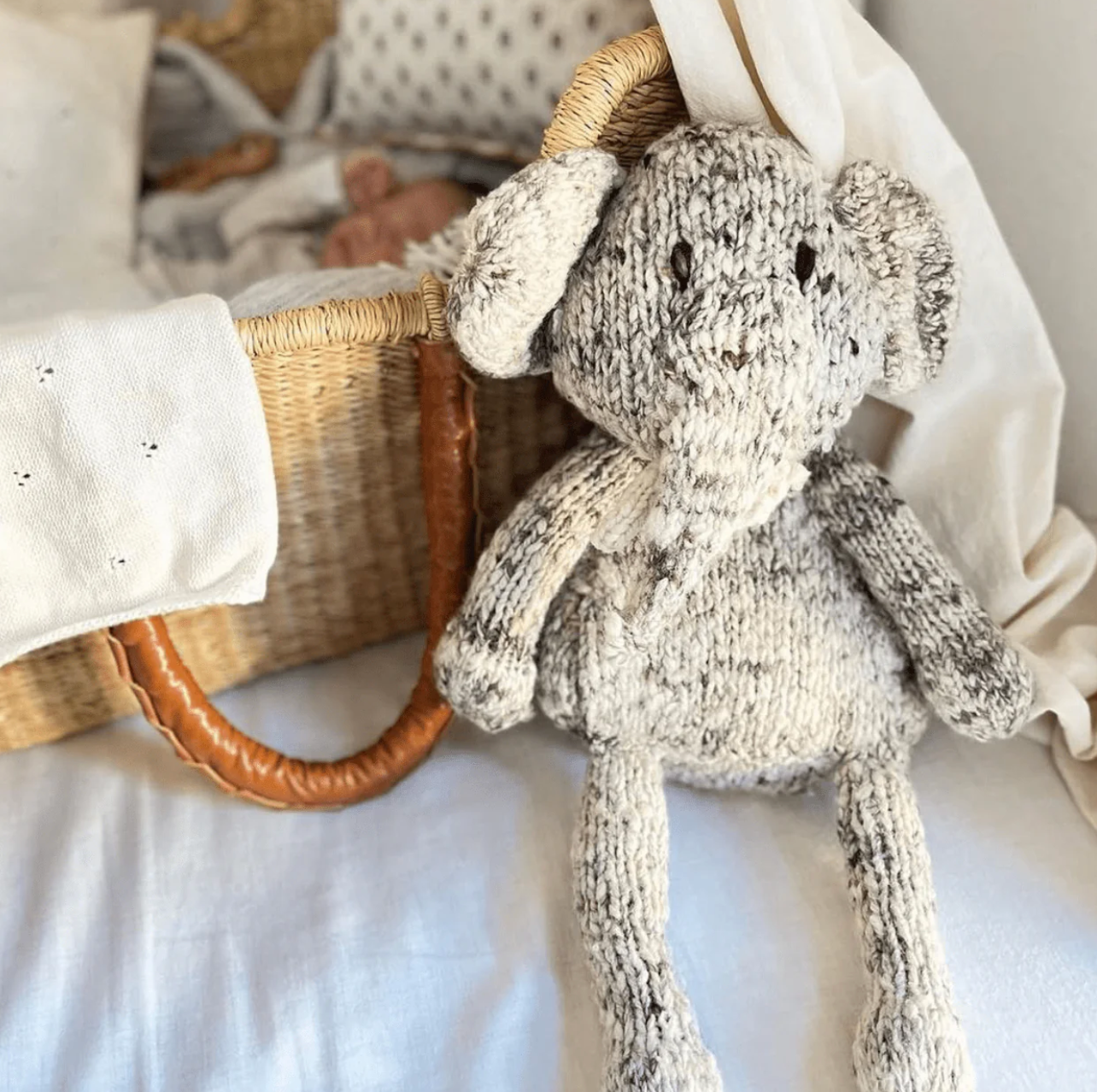 Baby kid Wool Knit Buddy Toy  | Elliott the Elephant