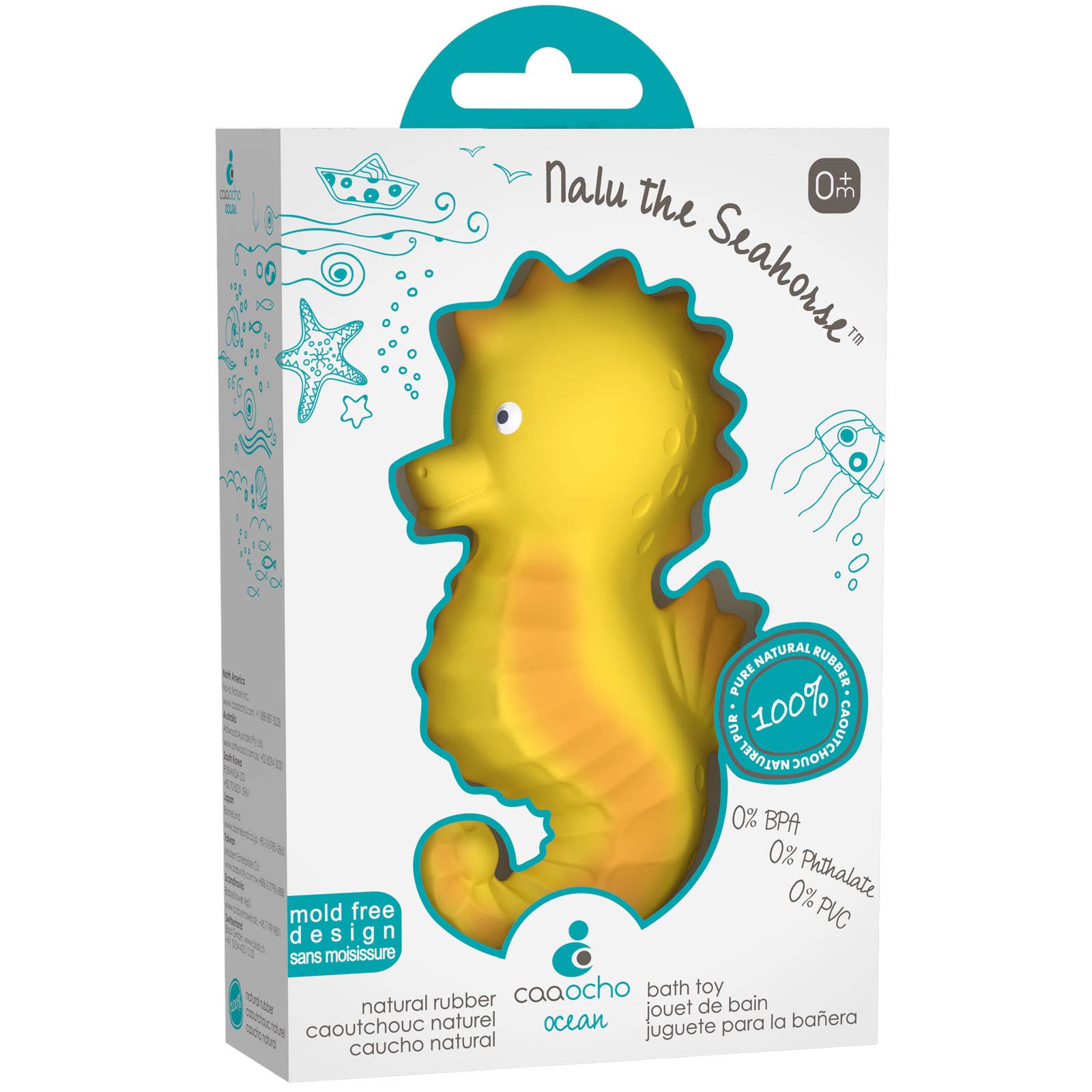 CaaOcho Bath Toy Hole Free - 100% Pure Natural Rubber